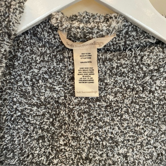 Soft Surroundings Open Front Cardigan Sleeveless Hooded Cozy Wrap Women One Size - Picture 2 of 5